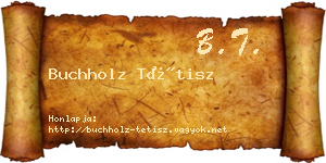 Buchholz Tétisz névjegykártya